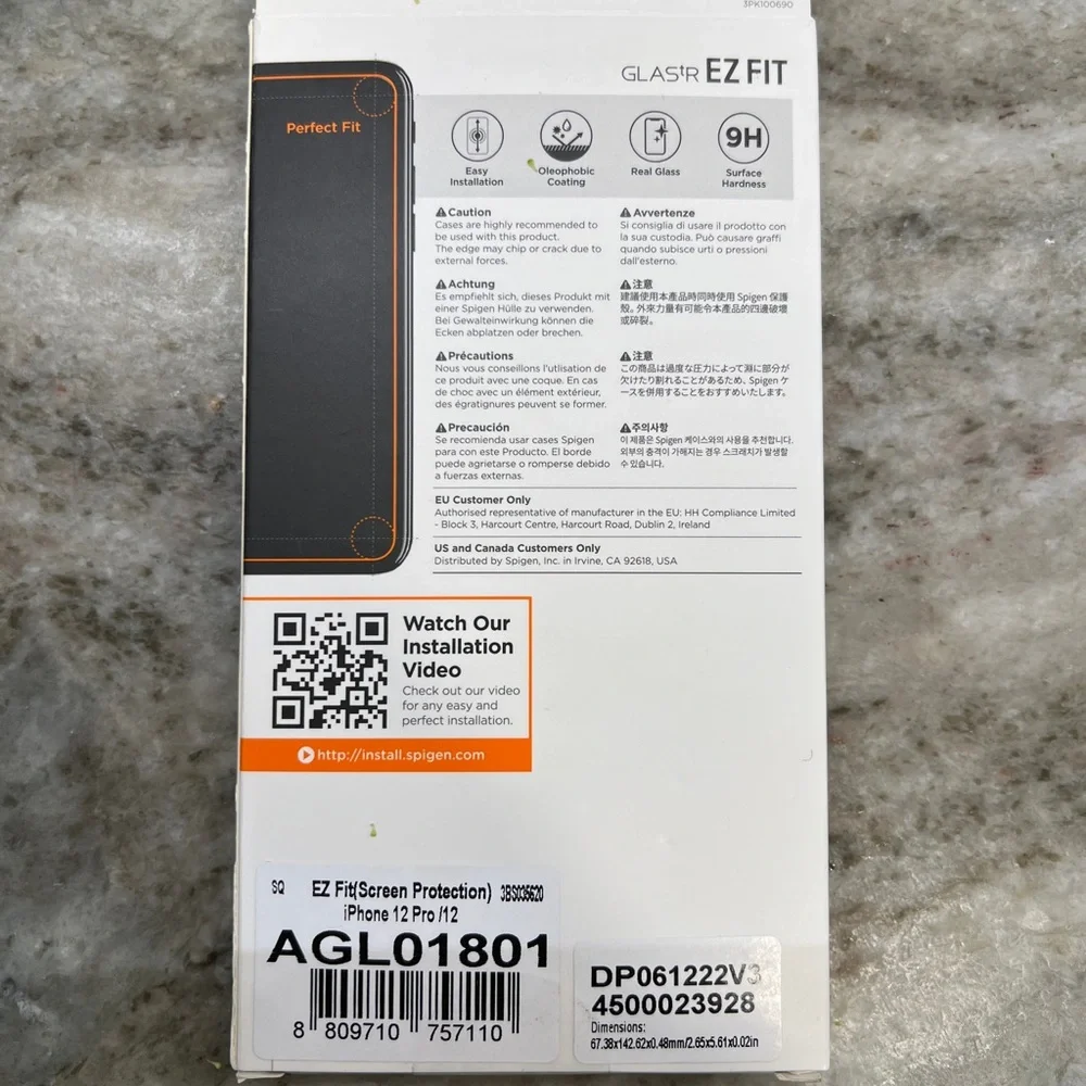 Brand New iPhone 12 + 12 Pro- Spigen GLAS.tR EZ Fit Screen Protector